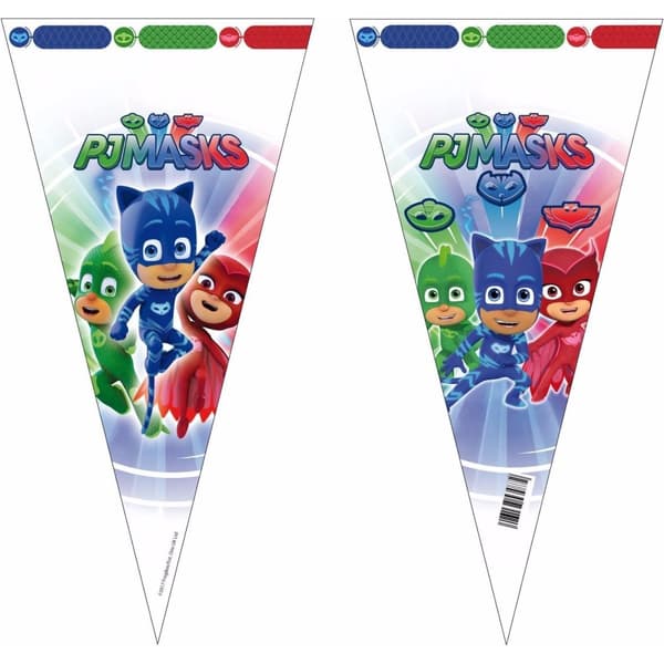 PJ Masks Plastic Cone Party Bags Multicoloured One Size