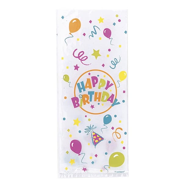Unique Party Happy Birthday Cello Bags (Pack Of 20) Multicoloured One Size