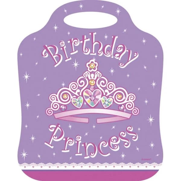 Unique Party Princess Tiara Birthday Party Bag (Pack of 8) Purple/Pink One Size