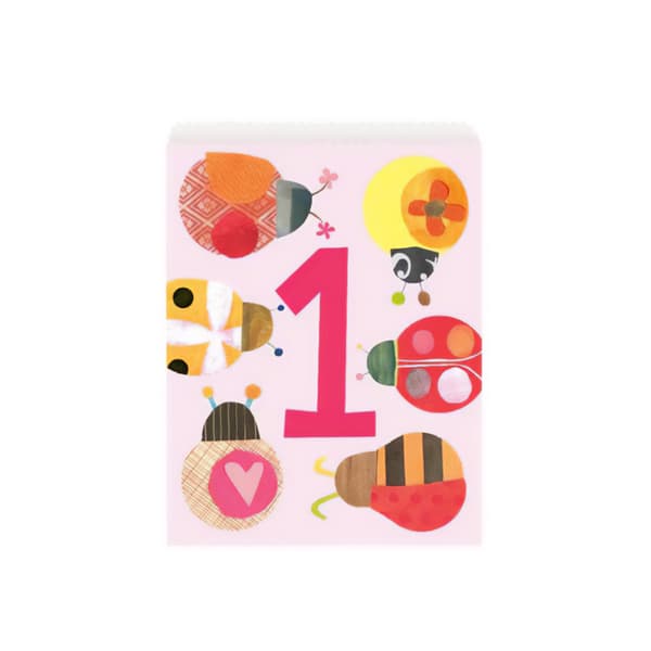 Unique Party Ladybird Paper 1st Birthday Party Bags (Pack of 8) Pink/Multicoloured One Size