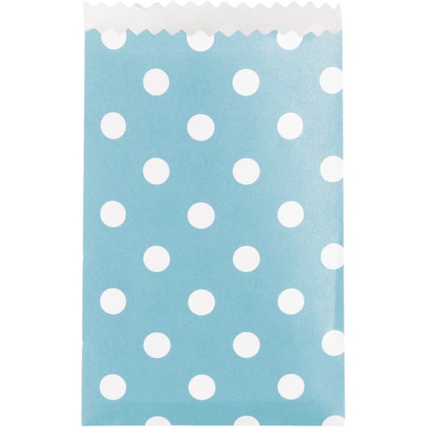 Creative Converting Polka Dot Paper Treat Bag (Pack of 20) Pastel Blue/White One Size