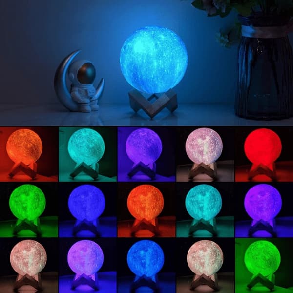 Trådløs Månelampe med Touch Fjernbetjening LED 16 Farver 15 cm