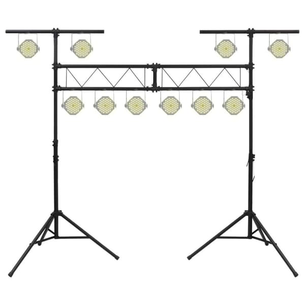 vidaXL Lysstativ svart 338x115x(180-300) cm stål