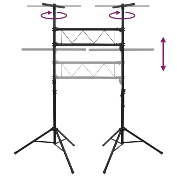 vidaXL lampestativ 238x115x(180-300) cm stål sort