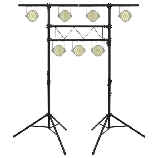 vidaXL lampestativ 238x115x(180-300) cm stål sort