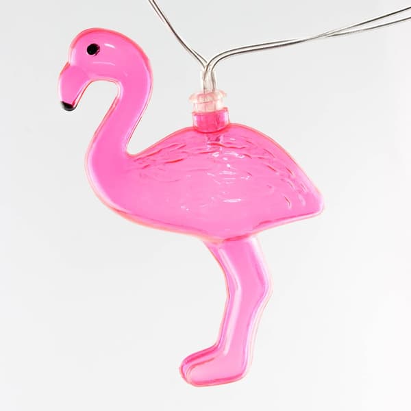 Lampeledning - flamingo LED - 10 lys - solenergi