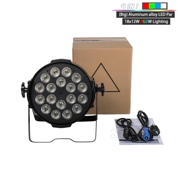LED-par, aluminiumlegering, RGBWA+UV, 18x12W, EU-kontakt