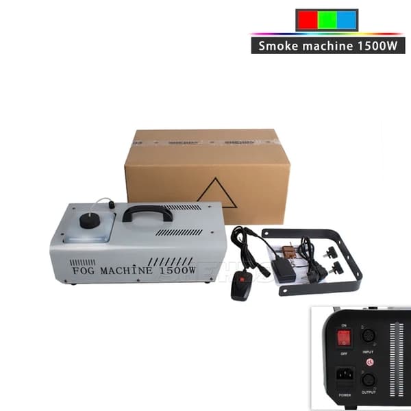 Røgmaskine, 1500W Strøm, Fjernbetjening & Ledningskontrol, 1500W, EU-stik