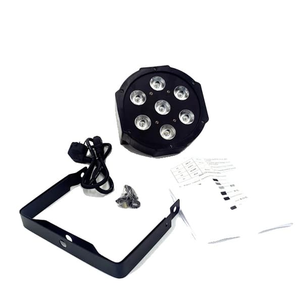DJ Par-lampor, RGBWA UV 6in1 LED, Tyst fläkt, Aluminiumskal, 24x12W RGBW, EU-kontakt 7x18W RGBWA UV