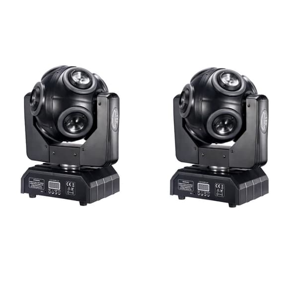 LED Moving Head-ljus, RGBW 4 i 1 med Halo RGB 3 i 1, 360° Oändlig Rotation Stråle Flash DJ Bar DMX 512 Scen Effekt, 1 Ljus 8x15W, EU-kontakt