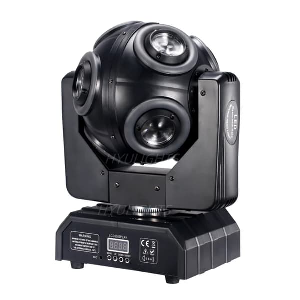 LED Moving Head-ljus, RGBW 4 i 1 med Halo RGB 3 i 1, 360° Oändlig Rotation Stråle Flash DJ Bar DMX 512 Scen Effekt, 1 Ljus 8x15W, EU-kontakt