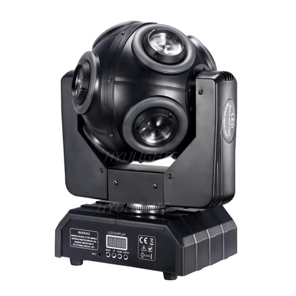 LED Moving Head-ljus, RGBW 4 i 1 med Halo RGB 3 i 1, 360° Oändlig Rotation Stråle Flash DJ Bar DMX 512 Scen Effekt, 1 Ljus 8x15W, EU-kontakt