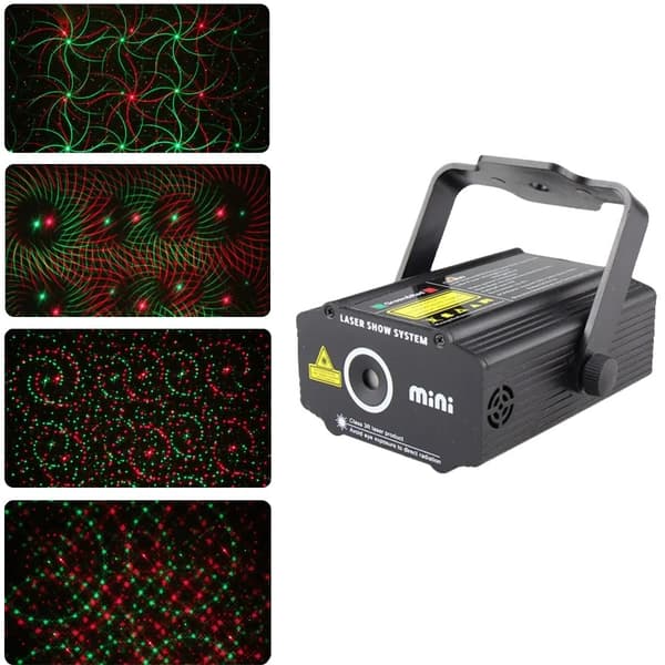 Laserstjerneprojektor, 4 mønstre, sceneeffektlys, B20 4 mønstre, EU-stik