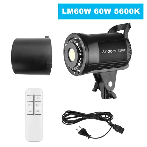 Studio Video Light, 100W/60W LED Fotobelysning, Dimbar 5600K, 60W 5600K, EU
