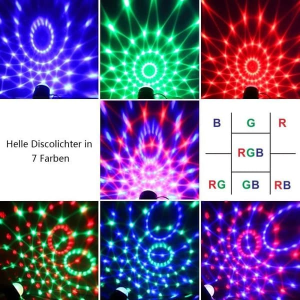 Scenelykta - InnooLight - LED Discokula - Fjärrkontroll - Färgomslag - Ljudkontroll