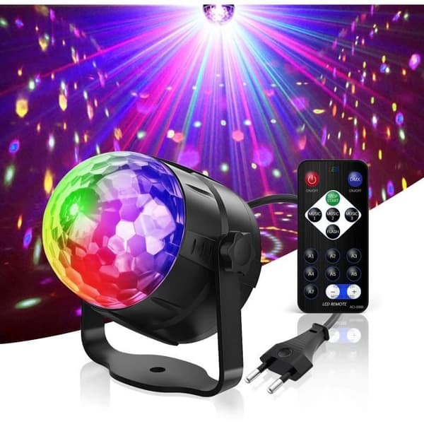 SCENBELYSNINGSLAMPA Disco Ball, Gvoo 6 Färg Scenlampa Light Game Party Light 5W LED 7 RG10