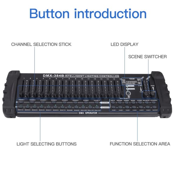 DMX512 Valo-ohjain, 384 Kanavaa, MIDI-ohjausintegraatio
