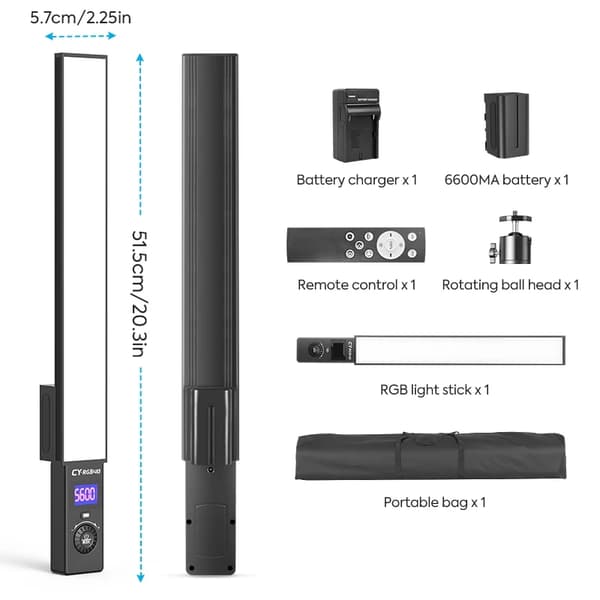 RGB Video Lys, Bi-farve 3200K-5600K, 2500 Lumen,RGB lys kun