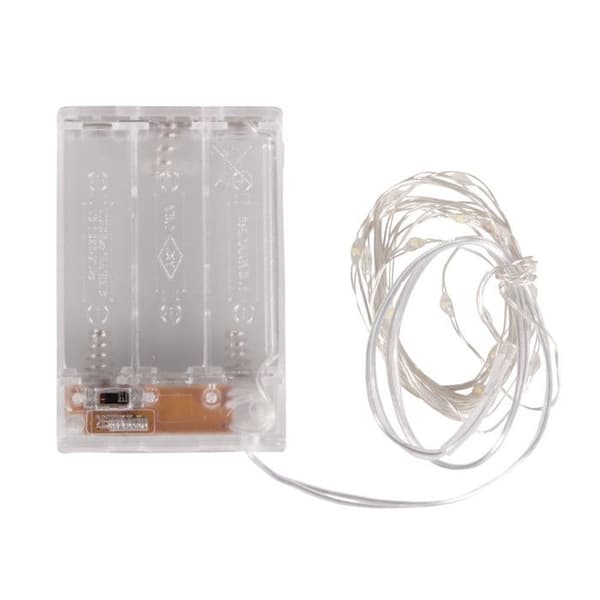 Mini-ljuskedja 10 LED-ljus 120 cm gul + timer