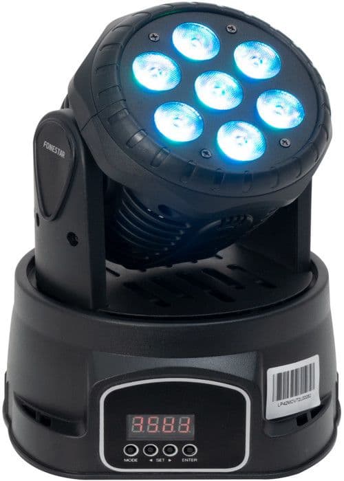 Rörlig LED-WASH DMX med 7 RGBW LED-lampor