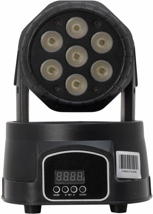 Rörlig LED-WASH DMX med 7 RGBW LED-lampor