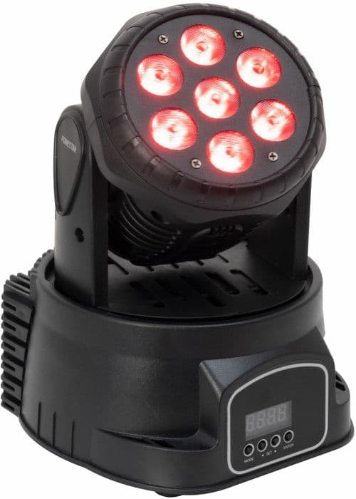 Rörlig LED-WASH DMX med 7 RGBW LED-lampor