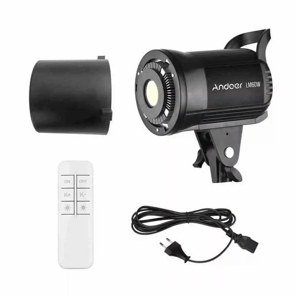 Bærbar LED Fotografi Udfyldningslys, Dæmpbar 60W, Justerbar 3200K-5600K,sort