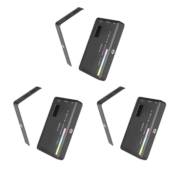 RGB-fotografibelysning, justerbar färgtemperatur 2500K-9000K, 3000mAh batteri,3st W140RGB
