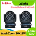 Miniatyrbillede 2 af 2: LED Wash Zoom Moving Head Light, RGBW Farveblanding, Justerbar Zoom,2 Lys, Rgbwauv 6in1