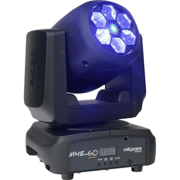 ALGAM LIGHTING MHE60 - WASH LED moving head 6 x 15W RGBW och 200mw grön laser