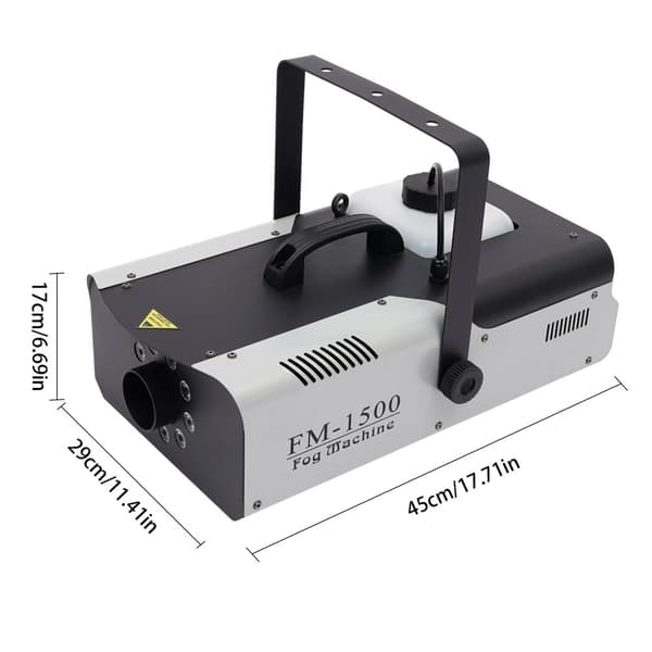 Røgmaskine, 1500W effekt, 18000-25000 kubikfod output, RGB LED-belysning