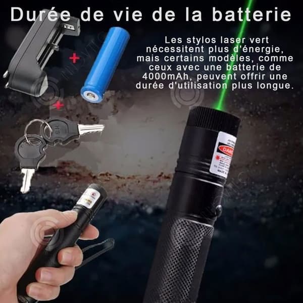 INN Green Laser Pointer Justerbar brännvidd 8000m Räckvidd 4000mah 301 Single Points Green Laser Pointer med 18650 batteri