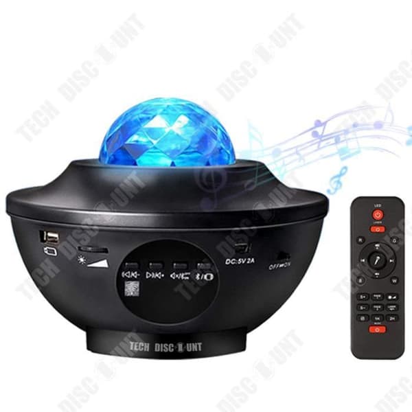 TD® LED Star projektorlampa, roterande nattljusprojektor med flera lägen &amp; fjärrkontroll &amp; timer &amp; högtalare &amp; Bluetooth