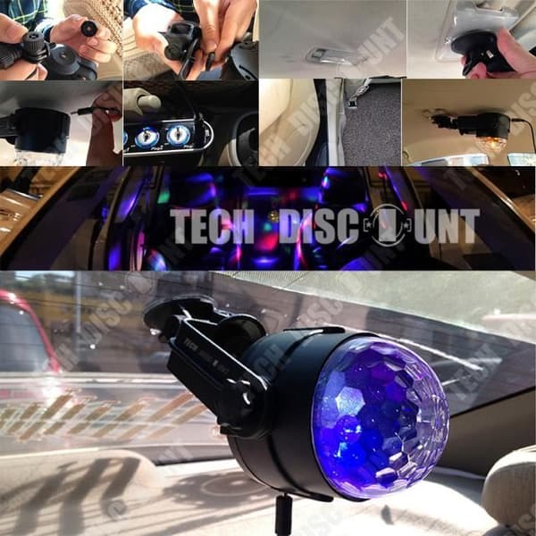 TD® Lamp boll strängljus bil scen projektor röststyrning USB led färgglad disco magisk fest flerfärgad fast ljus