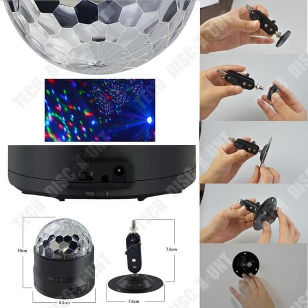 TD® Disco Scenlampa USB Trådlös Färgglad Led Födelsedagsprojektor Magic Ball Light Datorer Fjärrkontroll Röstkontroll