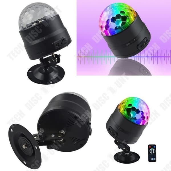 TD® Disco Scenlampa USB Trådlös Färgglad Led Födelsedagsprojektor Magic Ball Light Datorer Fjärrkontroll Röstkontroll