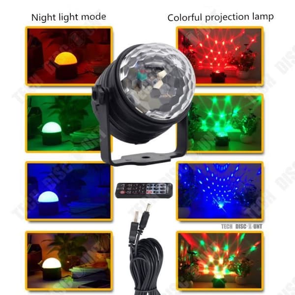 TD® DJ USB röstaktiverad mini led disco scenljus familjefest kristall liten magisk boll ljus ktv blixt