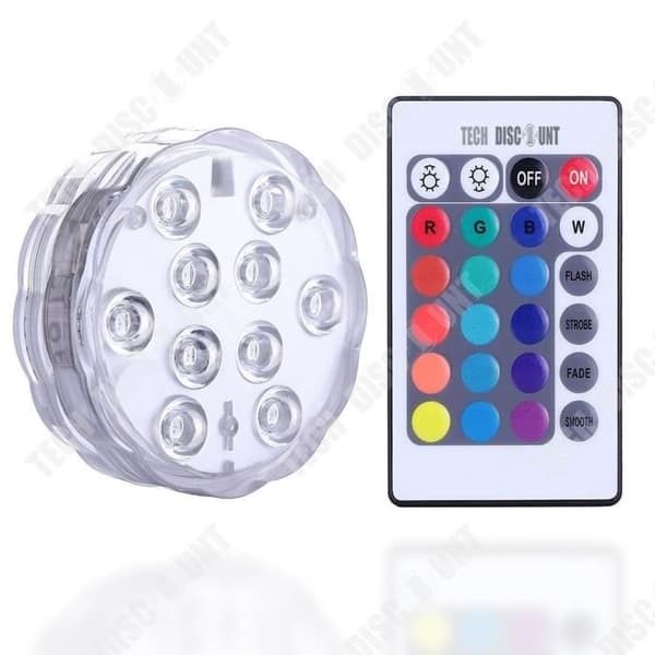 TD® LED24 Key Fjärrkontroll Färgglad RGB dykljus Glödande leksak Fiskbadkar Ljus Babybad Landskap Vas Ljus