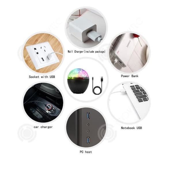 INN® Ljus med magisk boll Bluetooth, LED-ljussättning för scen med 16 färger, projiceringsbelysning till N-dagen