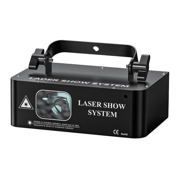 RGB Laserstråleprojektor, DMX Scenelampa, Hög Luminös Flöde,EU-plugg, svart