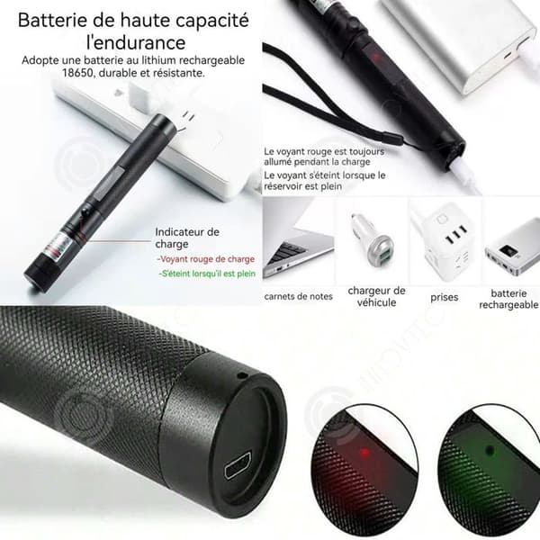 INN Grön laserpekare justerbar brännvidd 8000m räckvidd 4000mah USB-laddning laser 303 gypsophila unik grön laser belysning
