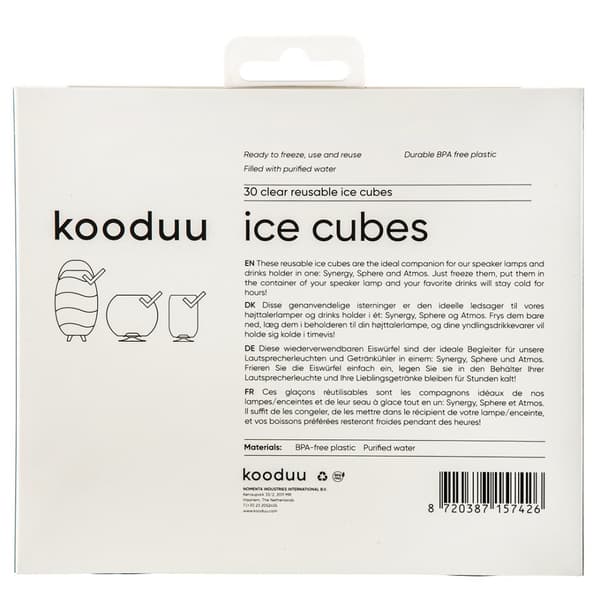 Kooduu - Jääkuutioita juomien viilentämiseen Synergy-lampuissa, uudelleenkäytettäviä