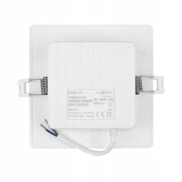 DOWNLIGHT LED P/T FIRKANTET 6W 4000K HVID DL-1