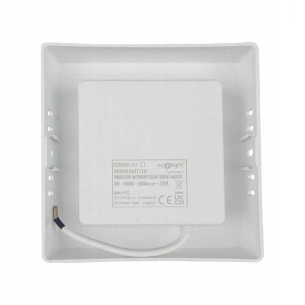 DOWNLIGHT LED N/T FIRKANTET 6W 4000K HVID DL-1