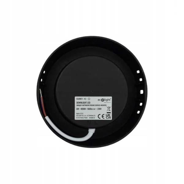 LED-alasvalo N/T pyöreä 6W 4000K musta DL-1