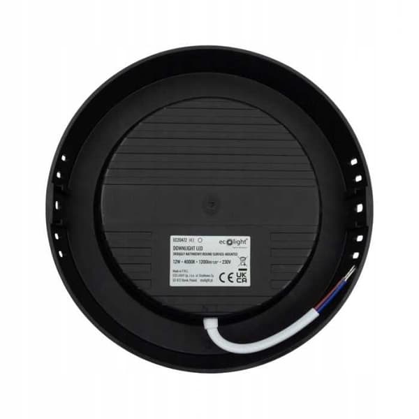 DOWNLIGHT LED N/T RUND 12W 4000K SORT DL-1