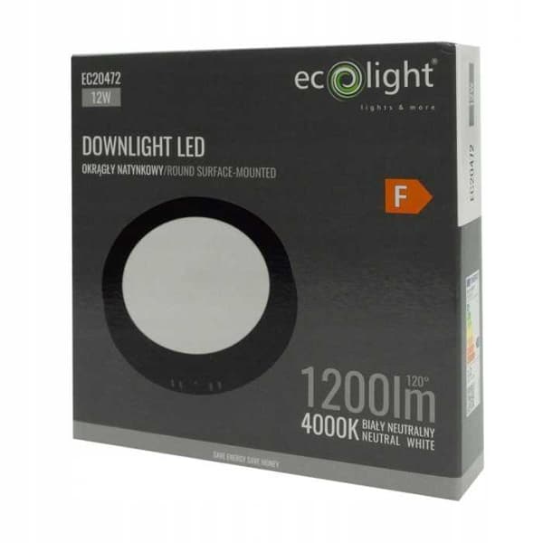 DOWNLIGHT LED N/T RUND 12W 4000K SORT DL-1