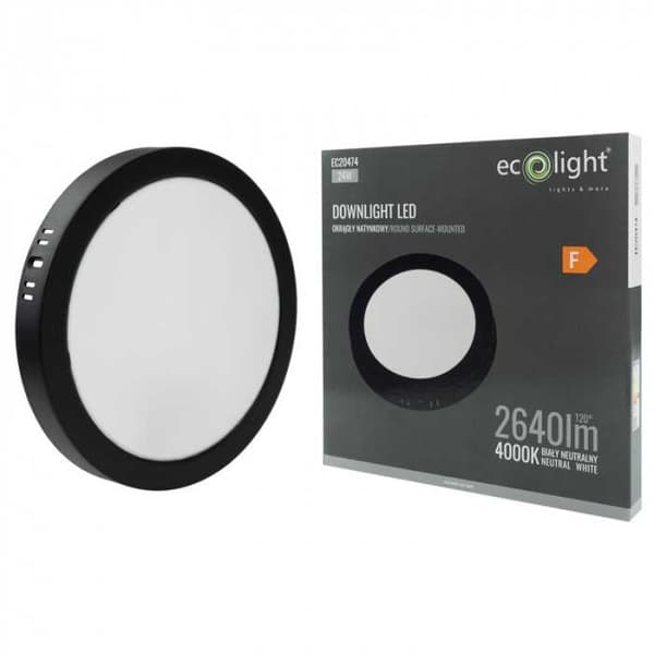 LED-alasvalo N/T pyöreä 24W 4000K musta DL-1