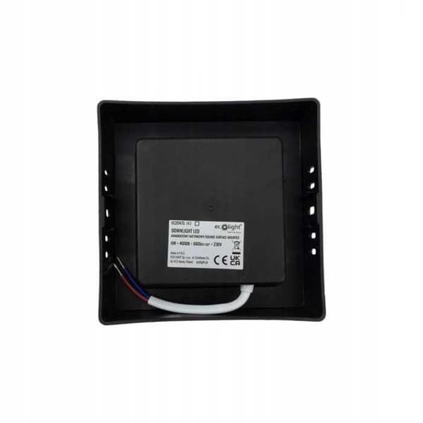 LED-alasvalo N/T neliönmuotoinen 6W 4000K musta DL-1
