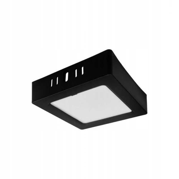 LED-alasvalo N/T neliönmuotoinen 6W 4000K musta DL-1